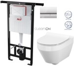 ALCADRAIN Jádromodul - předstěnový instalační systém s chromovým tlačítkem M1721 + WC CERSANIT CLEANON CREA OVÁL + SEDÁTKO AM102/1120 M1721 CR1