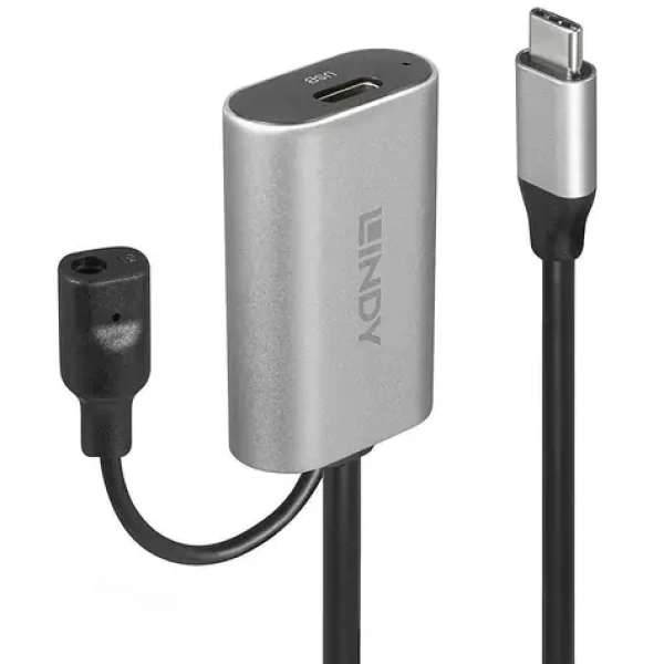 Lindy USB-C aktivní prodlužovací kabel černá / Kabel USB / USB 3.2 Gen 1 / 5 Gbit/s / 5 m (43271)