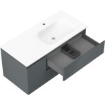 MEXEN/S - Orio koupelnová skříňka 100 cm s umyvadlem Vela pravá, 2S, 1D, grafit mat/bílá mat 91A13-10047-3-BBFFF66-W23P01
