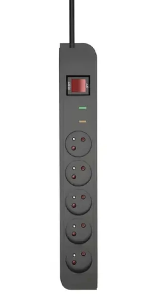 TB Touch Energy přepěťová ochrana 1,5 m / Prodlužovací kabel / 5 zásuvek / Vypínač napájení / 2300 W (ALTBXPA05FR150B)