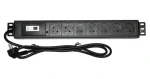 XtendLan 19" rozvodný panel 7x230V (ZASUVKA7B1-19) / Rozvodný panel / ČSN / vypínač / nadproudová ochrana / 1,8 m (ZASUVKA7B1-19)