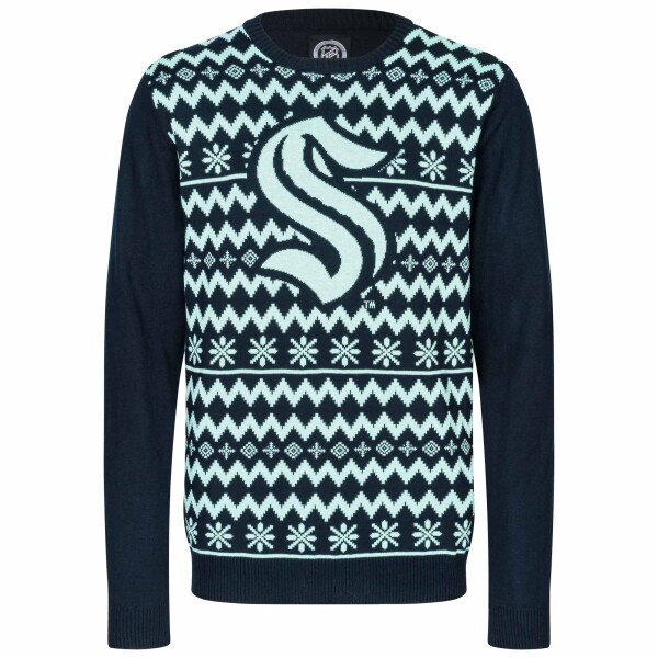 Forever Collectibles Pánská mikina Seattle Kraken NHL Big Logo Ugly Christmas Sweater Velikost: XL