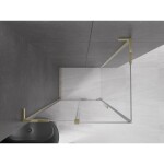 MEXEN/S - Velar L sprchový kout, posuvné dveře 110 x 85, transparent, zlato 871-110-085-03-50