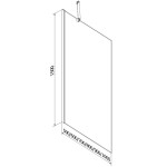 MEXEN/S - Next vanová zástěna FIX 50 x 150, dekor, grafit metal 895-050-000-00-30-95