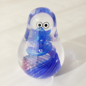 Studio Arhoj Skleněná figurka Crystal Blob Blue Veil, modrá barva, sklo