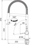 FRANKE - Active Dřezová baterie FN 3407.901, s flexibilním ramenem, matná černá 115.0653.409