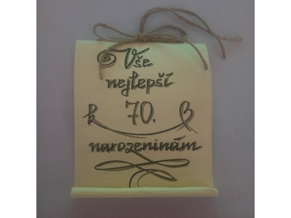 Bene Pergamen - přání k narozeninám Barva: k 70. narozeninám