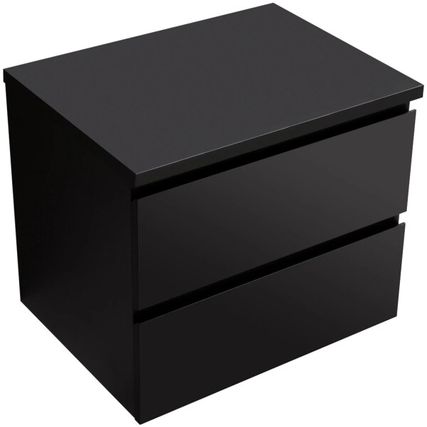 CERANO Koupelnová skříňka Carole - černá matná + deska pod umyvadlo Navira Pro - 36 mm - 70x51,6x46 cm