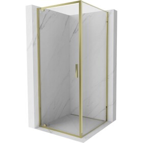 MEXEN/S - Exo sprchový kout dveře křídlové 85 x 85, transparent, zlato 8181-085-085-50-00
