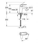 GROHE - Eurodisc Cosmopolitan Páková umyvadlová baterie ES, chrom 2338220E