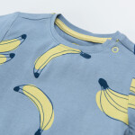 Tričko s krátkým rukávem a potiskem banánů- modré - 62 BLUE