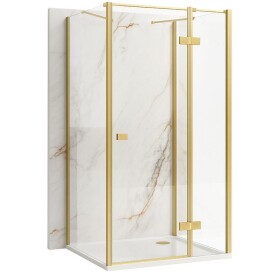 REA/S - Sprchový kout Atlas 100x80 Brush Gold vpravo KPL-K4775