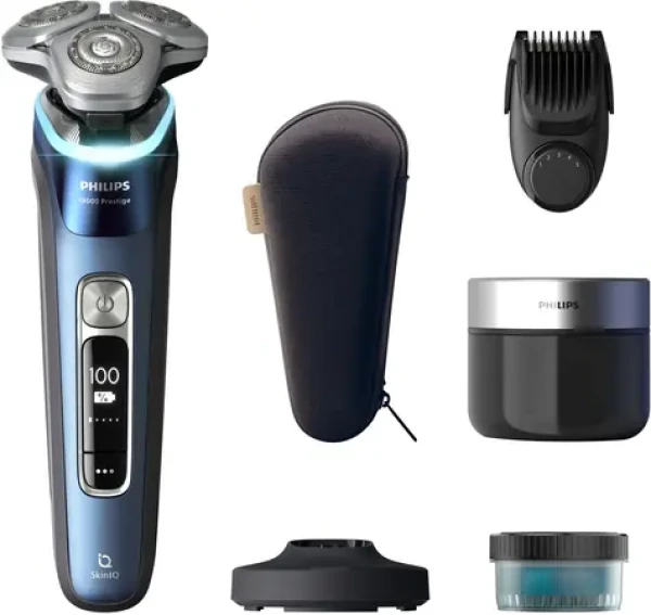 Philips i9000 Prestige Ultra XP9201/33 modrá / Pánský holicí strojek / Wet Dry / Bluetooth / LED displej (XP9201/33)