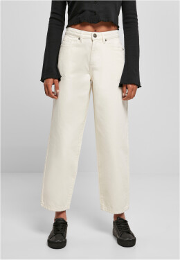Dámské džínové kalhoty s vysokým pasem a širokými nohavicemi whitesand