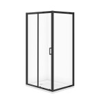 CERSANIT - Sada C709: kout ARTECO černý obdélník 100x80x190 + vanička TAKO 100x4 VIR S913-027