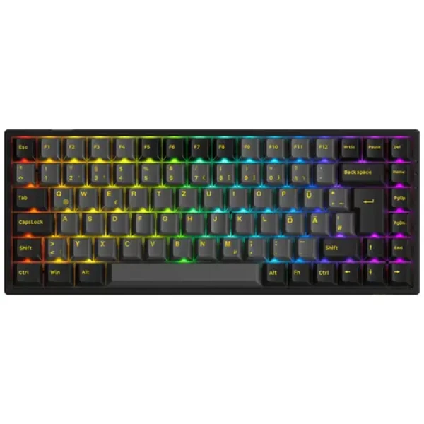 AKKO 3084B Plus zlatá/černá / herní klávesnice / RGB – Akko V3 Pro Switches / ISO DE / USB-C / Bluetooth (6978414650217)