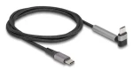 Delock Kabel USB-C (M) - USB-C (M) 1,5 m černá / Nabíjecí a datový kabel / PD 3.0 / 60 W / USB 2.0 / zalomený konektor (81172)