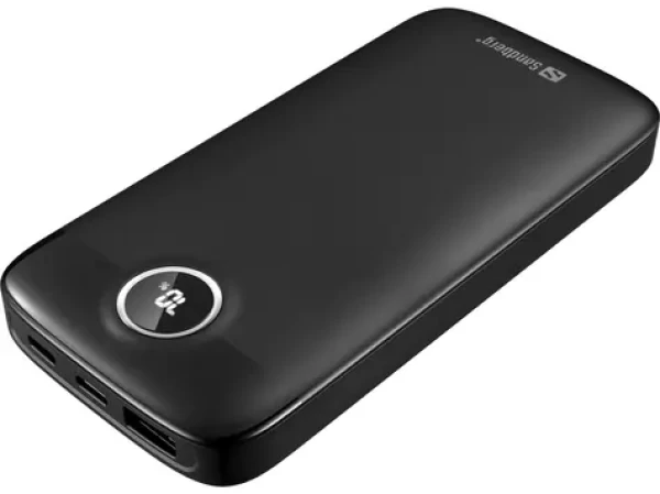 Sandberg SemiSolidState Powerbank 20W 10000mAh černá / max. 12V / max. 3A / 1x USB A / 2x USB-C (421-48)