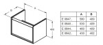 IDEAL STANDARD - Connect Air Skříňka pod umyvadlo Cube 50 cm, lesklá světle šedá/matný bílý lak E0842EQ