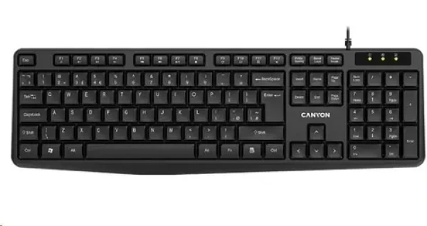 CANYON CNE-CKEY01-CS černá / klasická USB klávesnice / omývatelná / CZ/SK layout (CNE-CKEY01-CS)