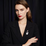 Luxusní brož s motýlem a perletí Anna, Stříbrná