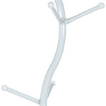 Věšák stojanový, výška 180 cm, kovová konstrukce, bílý matný lak, nosnost 10 kg