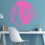 Samolepka Hokejový tým Chicago Blackhawks Barva: bílá, Velikost: 100 x 87 cm