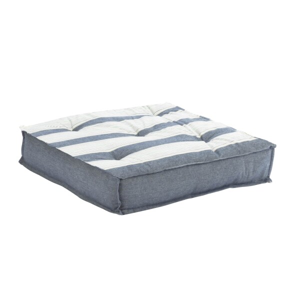 MADAM STOLTZ Bavlněný sedák Blue / White / Grey 60 × 60 cm, modrá barva, textil