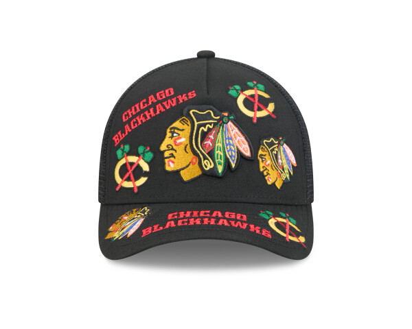 New Era Pánská kšiltovka Chicago Blackhawks NHL 9FORTY M-Crown A-Frame Trucker All Over