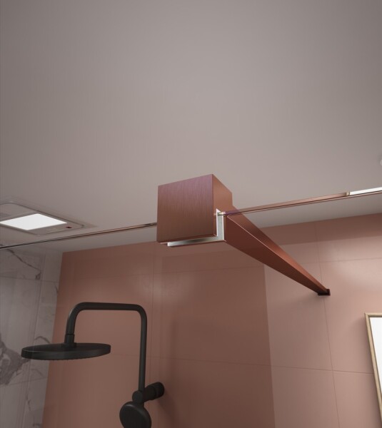 Erga Paris, stabilizační vzpěra pro sprchové zástěny o tloušťce skla 8mm, délka max. 100% 150cm, měděná matná, ERG-V02-PARIS-BAR-CO
