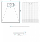 REA - Sprchová vanička Bazalt CARRARA WHITE 80x100 REA-K7000