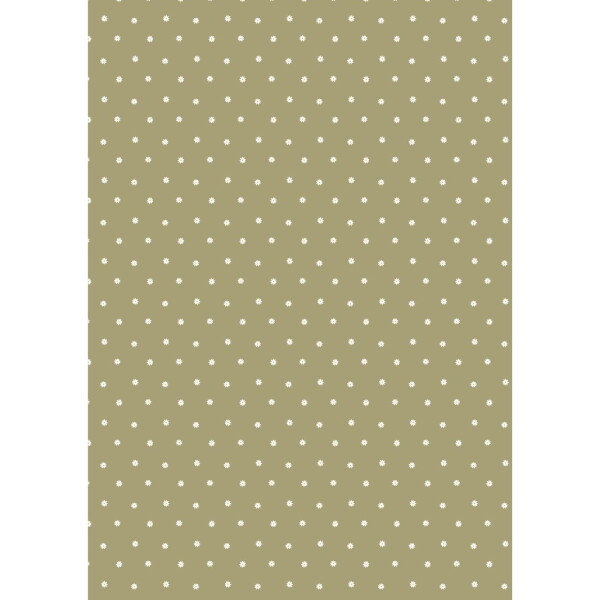 Ib Laursen Balicí papír Daisies Green – 5 m, zelená barva, papír