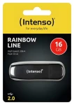 Intenso Rainbow Line 16GB černá / Flash Disk / USB 2.0 / čtení: 28 MB/s / zápis: 6,5 MB/s (3502470)