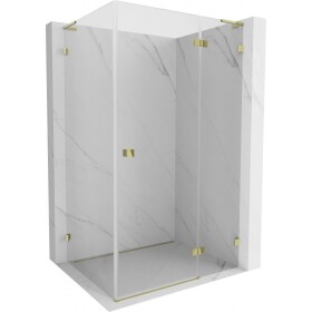 MEXEN/S - Lunar L sprchový kout dveře křídlové pravá 75 x 70, transparent, zlato 834L-075-070-50-00-P
