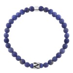 Korálkový náramek Daniel - 6 mm lapis lazuli, etno styl, 21 cm Modrá