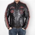 Pánská Kožená Bunda Dark Titan Brixton Černá Velikost: