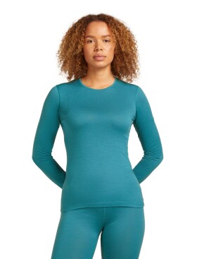 Dámské merino tričko s dlouhým rukávem ICEBREAKER Wmns 200 Oasis LS Crewe, Topaz velikost: XL
