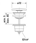 DURAVIT - Příslušenství Neuzavíratelná umyvadlová výpusť 1 1/4, bílá 0050750000