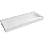 CERANO - Umyvadlo z litého mramoru Vita - nástěnné i na desku - otvor pro baterii - bílá matná - 100x46 CER-8050BD6940