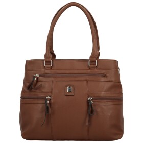 Trendy dámská koženková kabelka na rameno Asila, hnědá