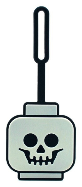 LEGO® Jmenovka na zavazadlo - hlava kostlivce svítící ve tmě