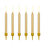 Svíčky dortové zlaté 6 ks