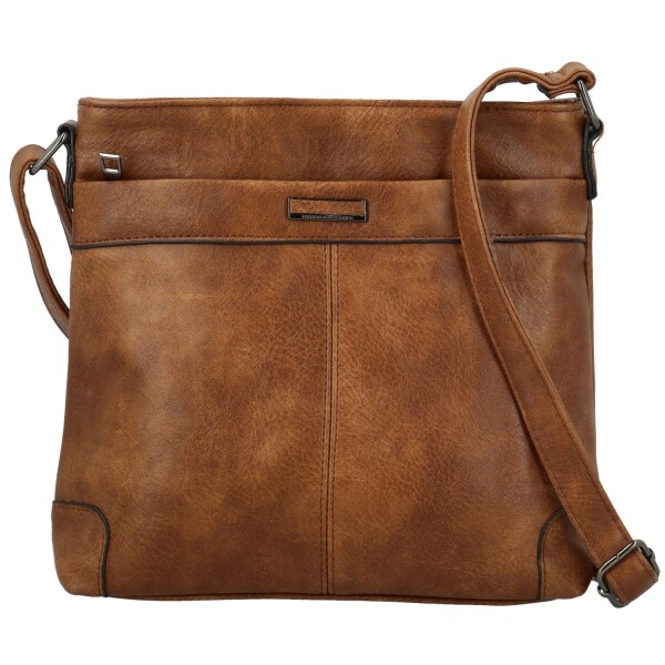 Trendy dámská koženková crossbody kabelka Neira, hnědá