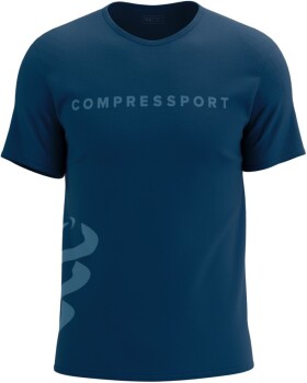 Běžecké tričko Compressport Logo SS Tshirt M - ESTATE BLUE/PACIFIC COAST Velikost textilu: S