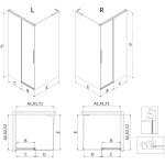 MEXEN/S - Rox L sprchový kout posuvný pravá 110 x 70, černá okraj , černá 8C2L-110-070-70-70-P