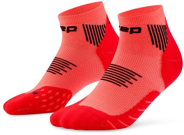 CEP dámské kotníkové běžecké kompresní ponožky 5.0 - neon coral Velikost: II (EUR 34-37)