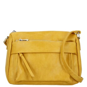 Trendy dámská koženková crossbody kabelka Lenka, žlutá