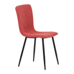 Židle jídelní, červená látka, černý kov