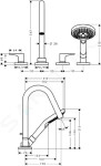 AXOR - Citterio M Vanová baterie 4-otvorová na sokl, chrom 34454000