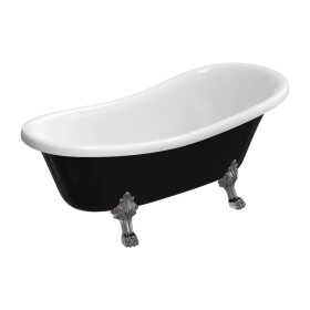 OMNIRES - ATENA COMFORT M+ volně stojící vana, 168 x 76 cm, bílý/černý lesk ATENA168BCP